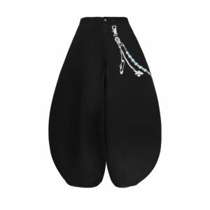 28NOB Quần WIDE-LEG Balloon kaki ống rộng trái bí Streetstyle Zip
