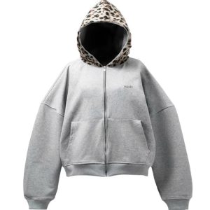 Áo Hoodie Zip Mũ Da Beo
